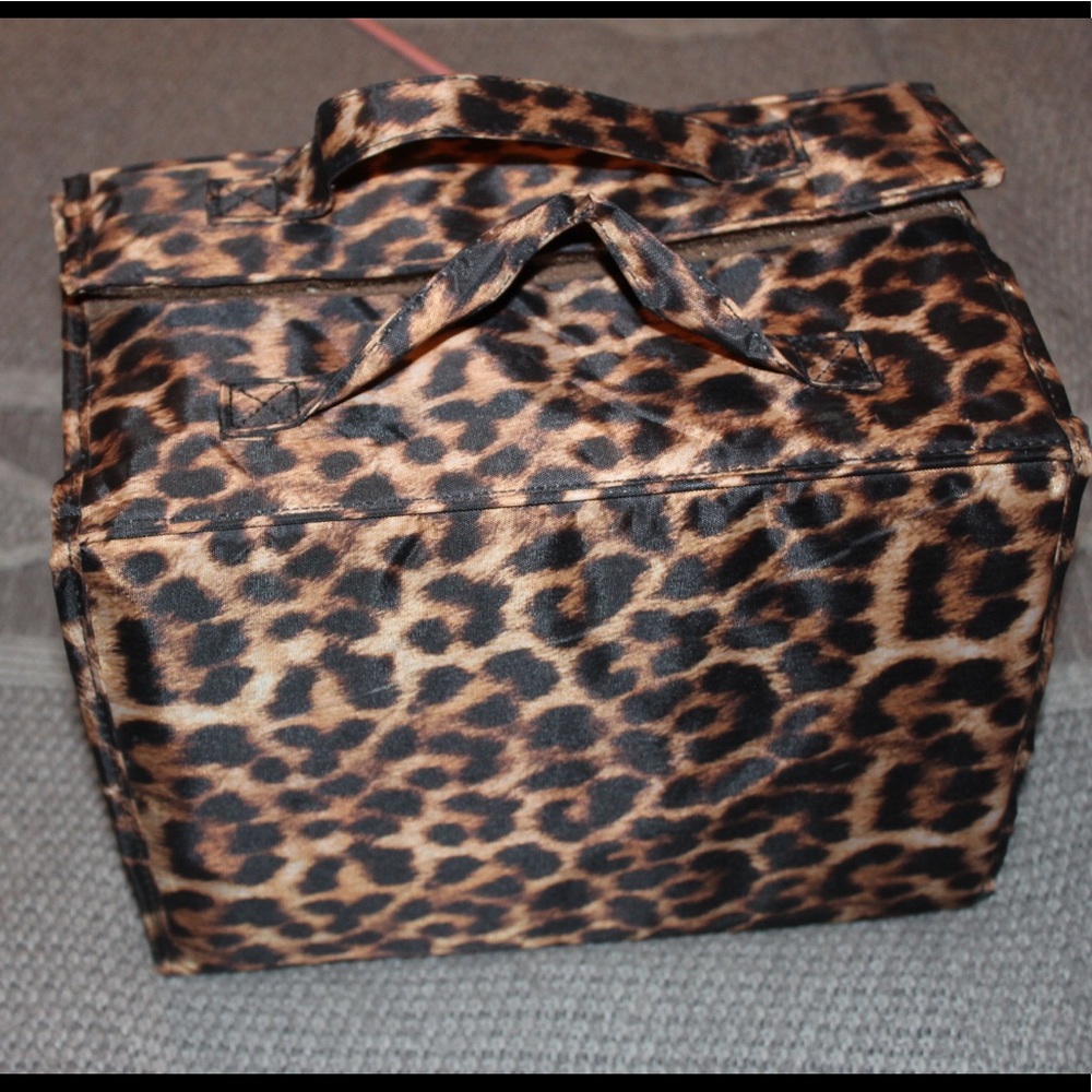 Leopard makeup train case